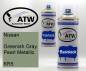 Preview: Nissan, Greenish Gray Pearl Metallic, KR5: 400ml Sprühdose + 400ml Klarlack - Set, von ATW Autoteile West.